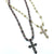 Sky Haze Cross -  Pearl Chain and Austrian Crystals