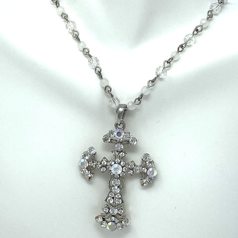 Faithfully Yours Cross with Beaded Chain