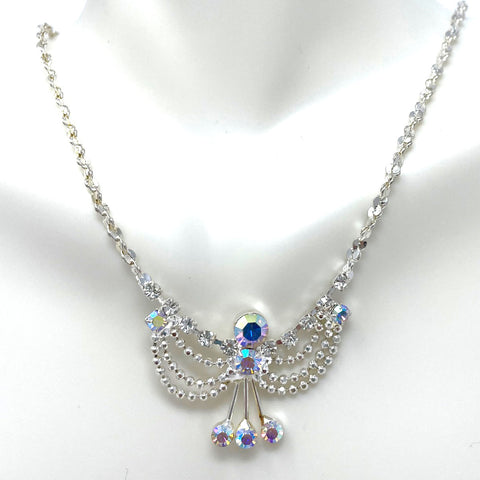 Princess Collection - Titanic Fan White Crystal Necklace