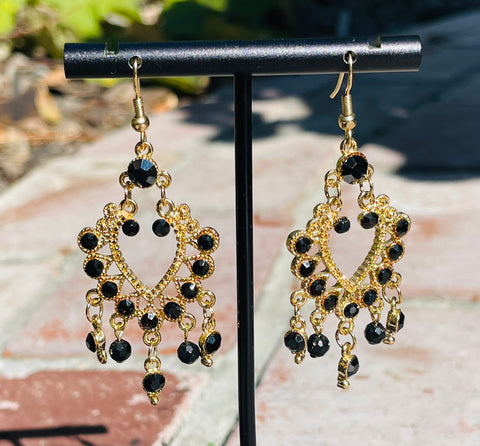 Playful at Midnight Teardrop Earrings