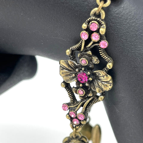 Pansies Please Antiqued Bracelet