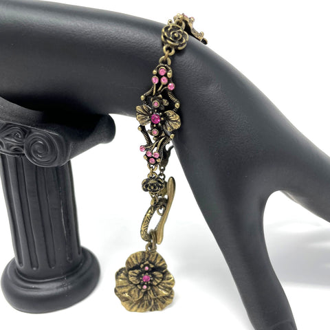 Pansies Please Antiqued Bracelet