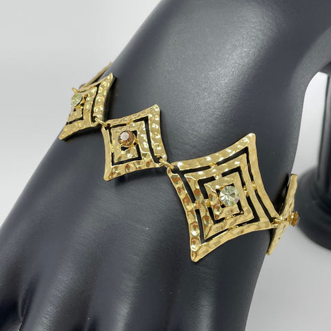 Liz Collection -  Geometric Spindle Bracelet in Silver or Gold