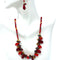 Sophia Collection Fire Red, Burgundy, and  Amber Necklace Set