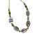 Banded Amethyst Necklace Set -Gold Toned Metals and Crystal Beading