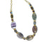 Banded Amethyst Necklace Set -  Gold Toned Metals and Crystal Beading