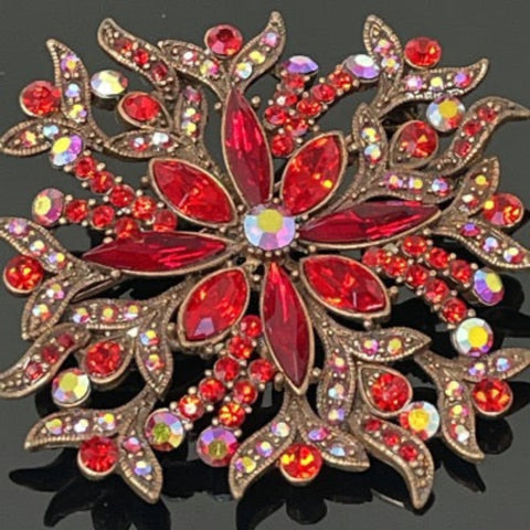 Brilliant Red Fire Dancer Brooch